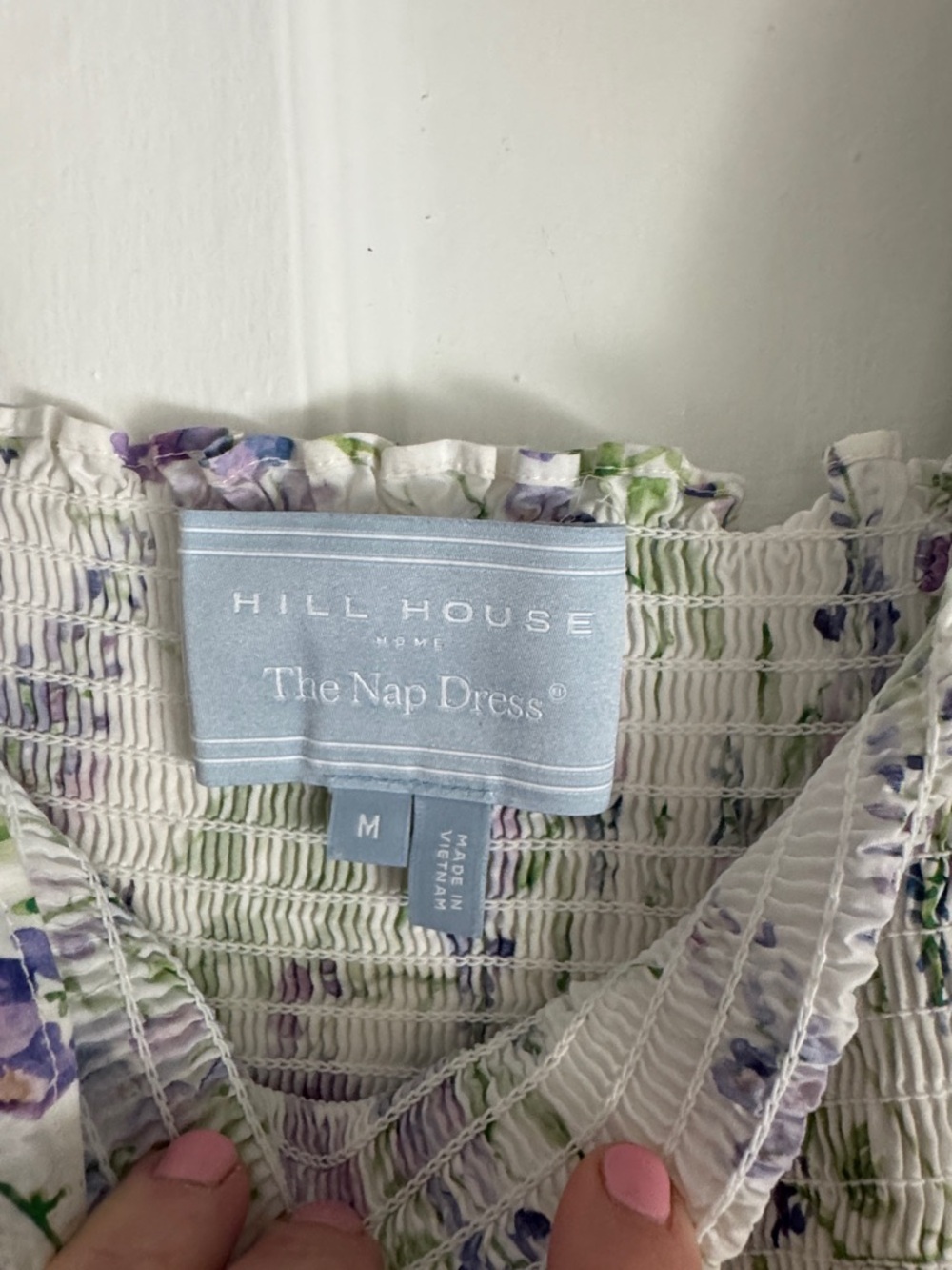 Hill House White Maxi Dress with Lavender and Green Floral Print - Picture 2 of 3